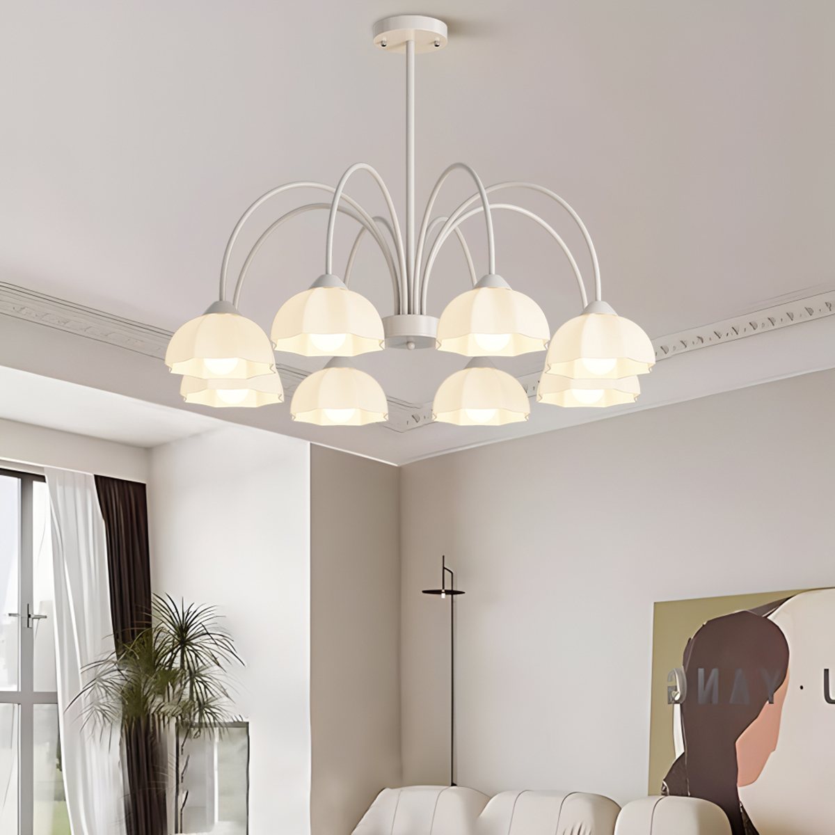 Antizer Nordic Modern Light Luxury Flower Chandelier