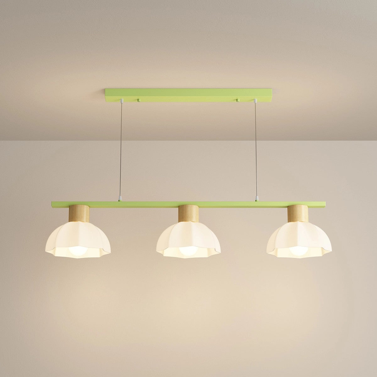 Antizer Creative Retro 3-Head Flower Chandelier Green