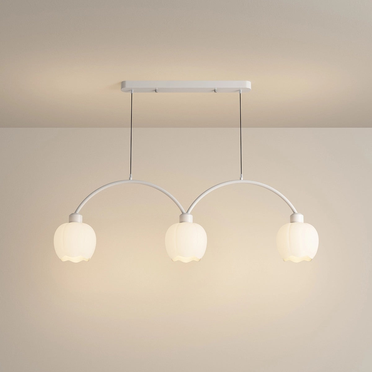 Antizer Nordic Simple 3-4 Head Flower Chandelier White 3 heads