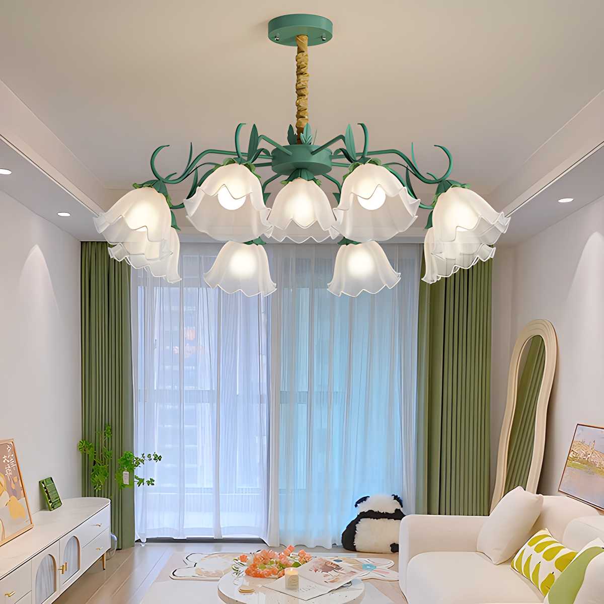Antizer American Retro Pastoral Style Flower Chandelier
