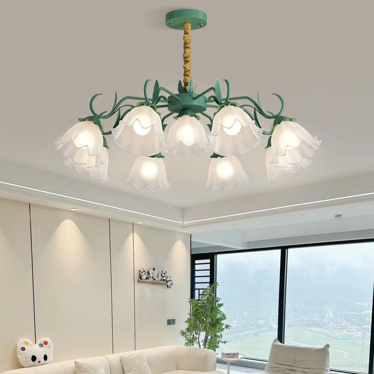 Antizer American Retro Pastoral Style Flower Chandelier