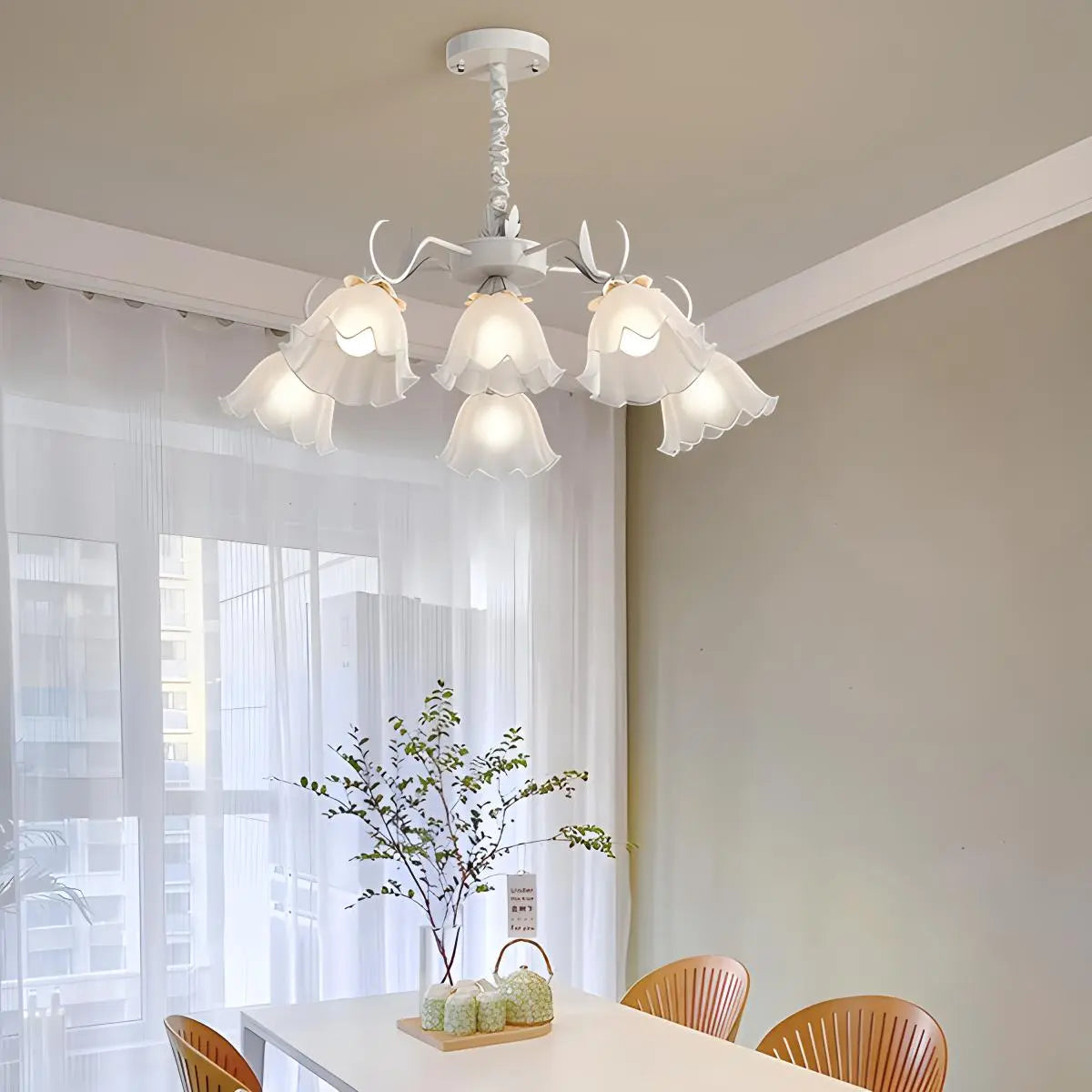 Antizer American Retro Pastoral Style Flower Chandelier