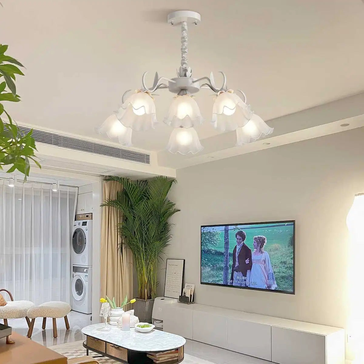 Antizer American Retro Pastoral Style Flower Chandelier