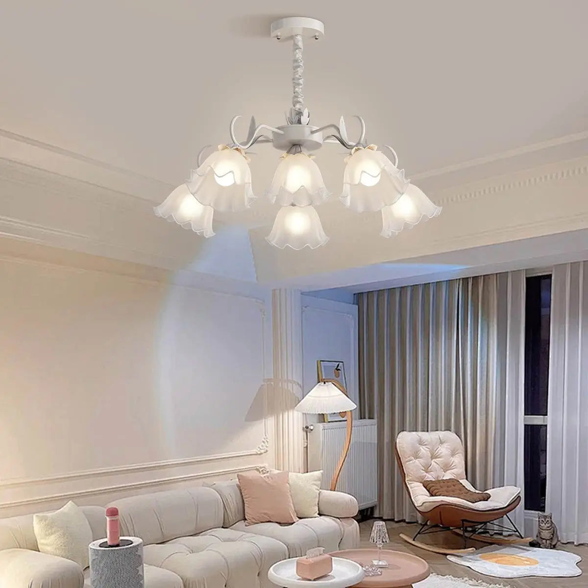 Antizer American Retro Pastoral Style Flower Chandelier