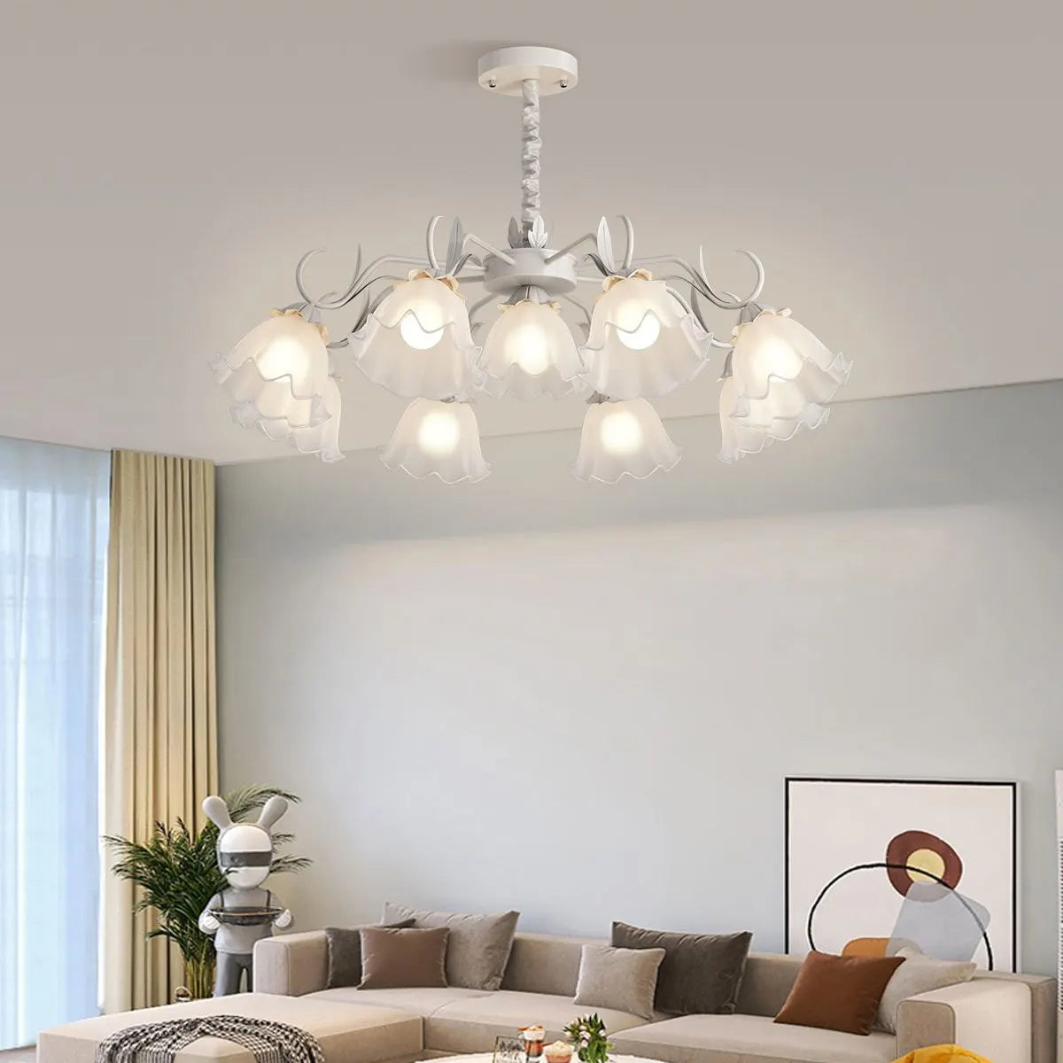 Antizer American Retro Pastoral Style Flower Chandelier