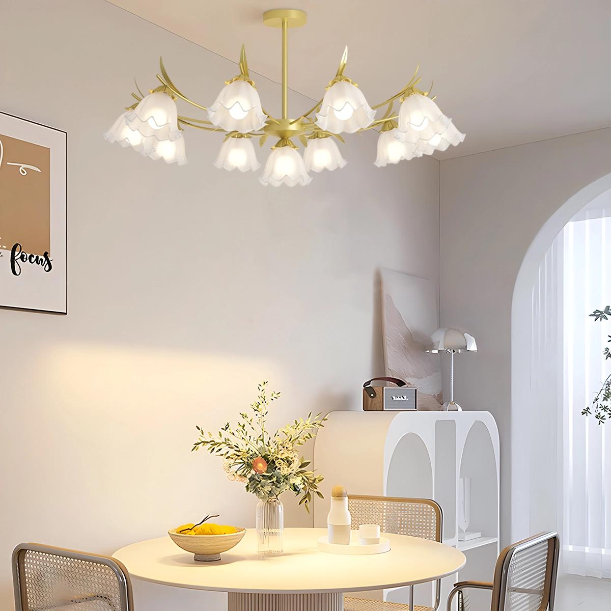 Antizer French Vintage Lily of the Valley Flower Chandelier
