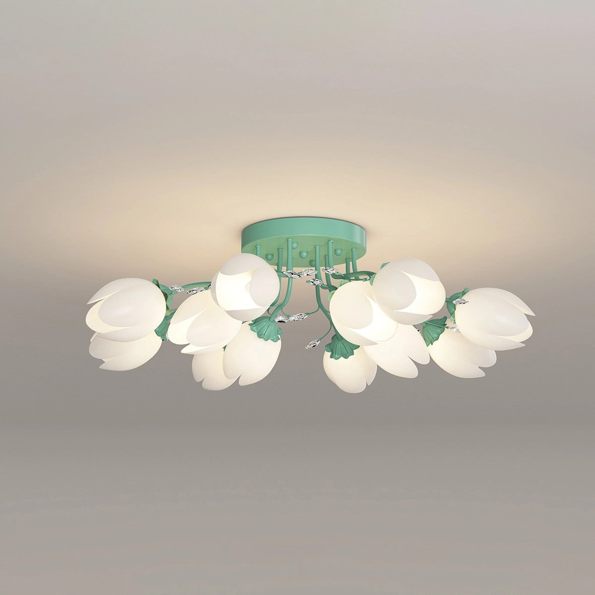 Antizer French Pastoral Flower Ceiling Chandelier