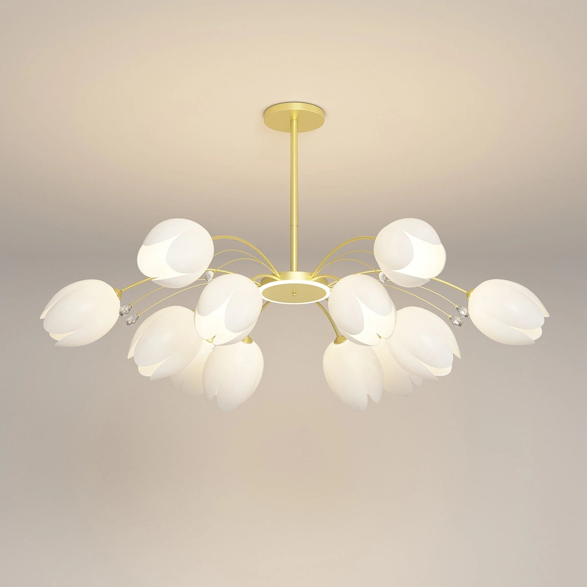 Antizer Nordic Simple Flower Chandelier Gold 12 heads