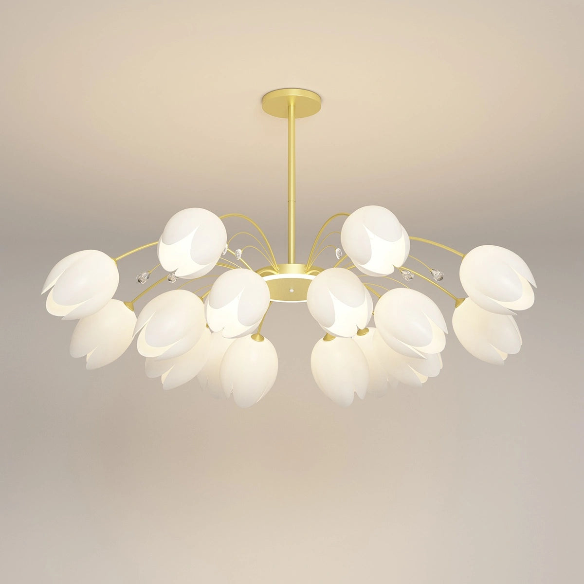 Antizer Nordic Simple Flower Chandelier Gold 16 heads