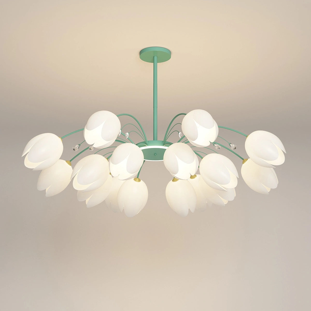 Antizer Nordic Simple Flower Chandelier Green 16 heads