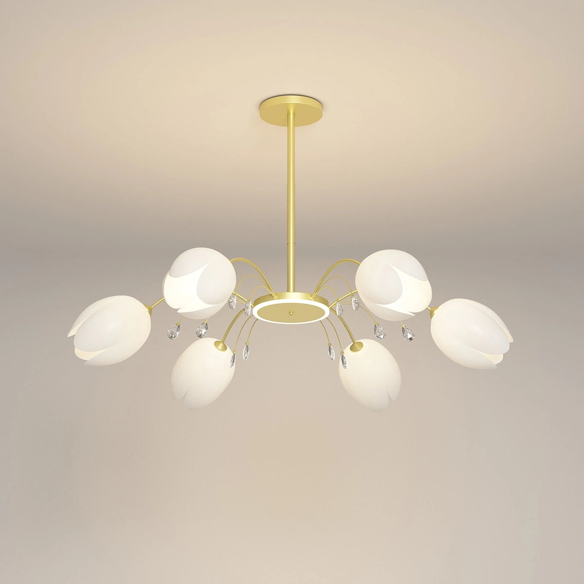 Antizer Nordic Simple Flower Chandelier Gold 6 heads