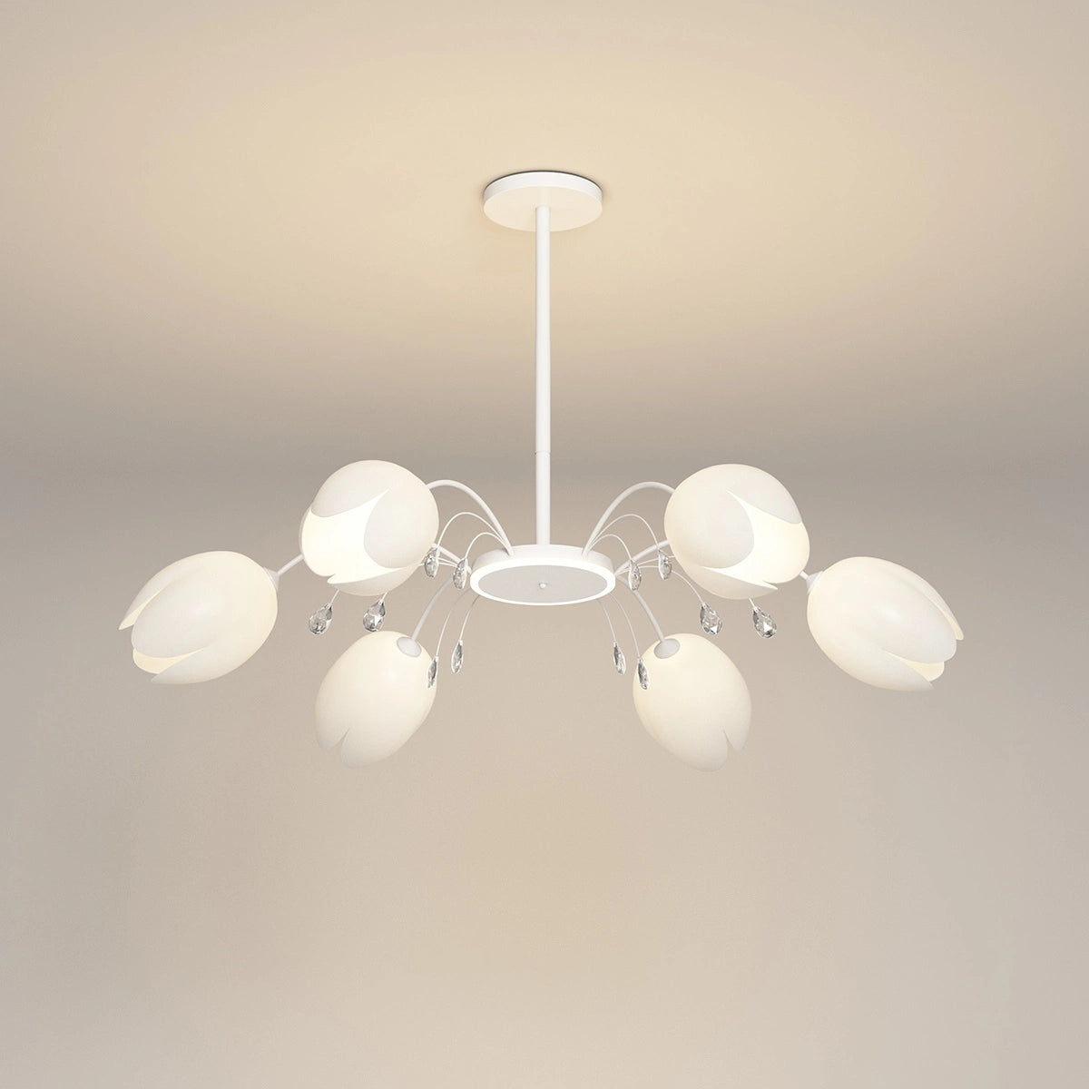 Antizer Nordic Simple Flower Chandelier White 6 heads