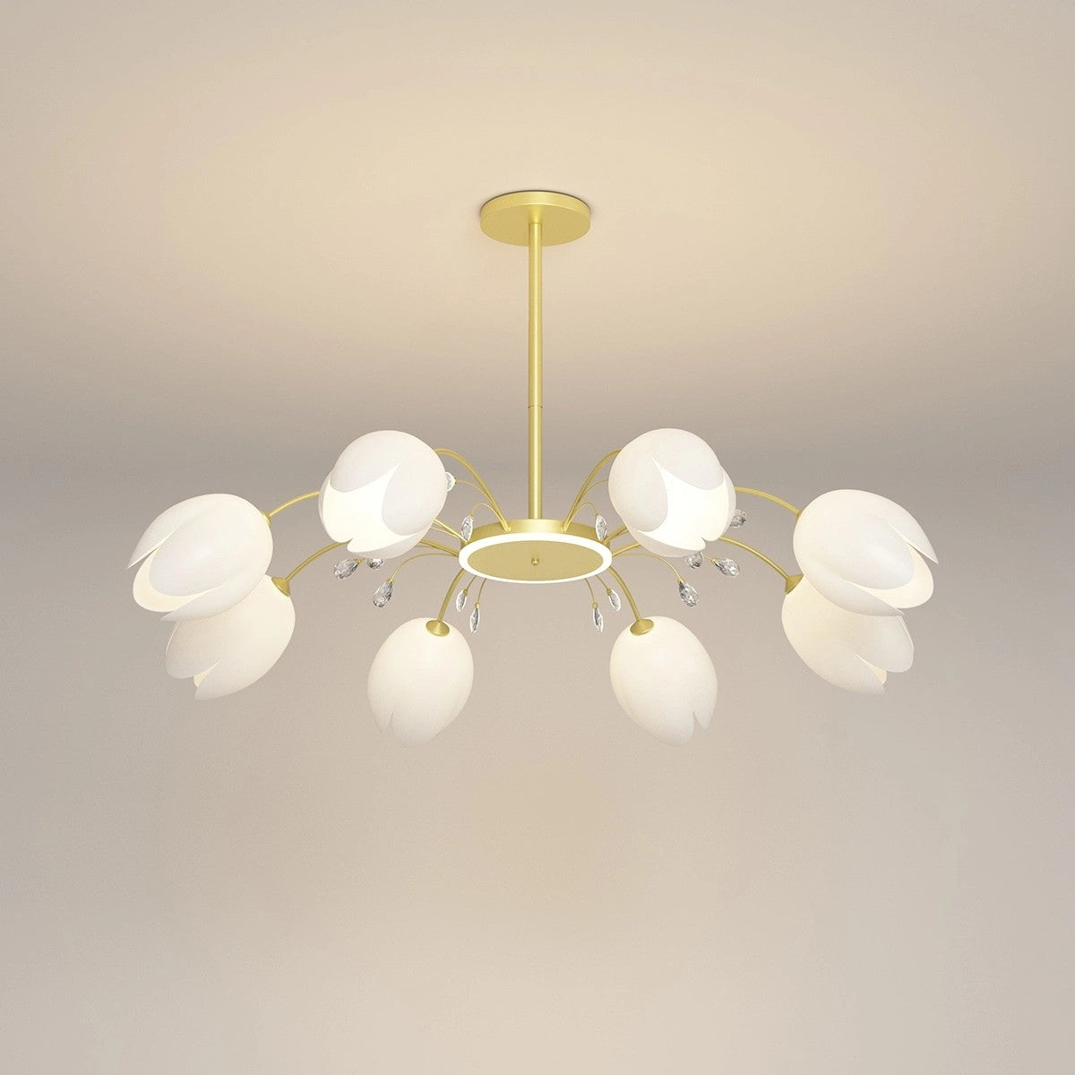 Antizer Nordic Simple Flower Chandelier Gold 8 heads