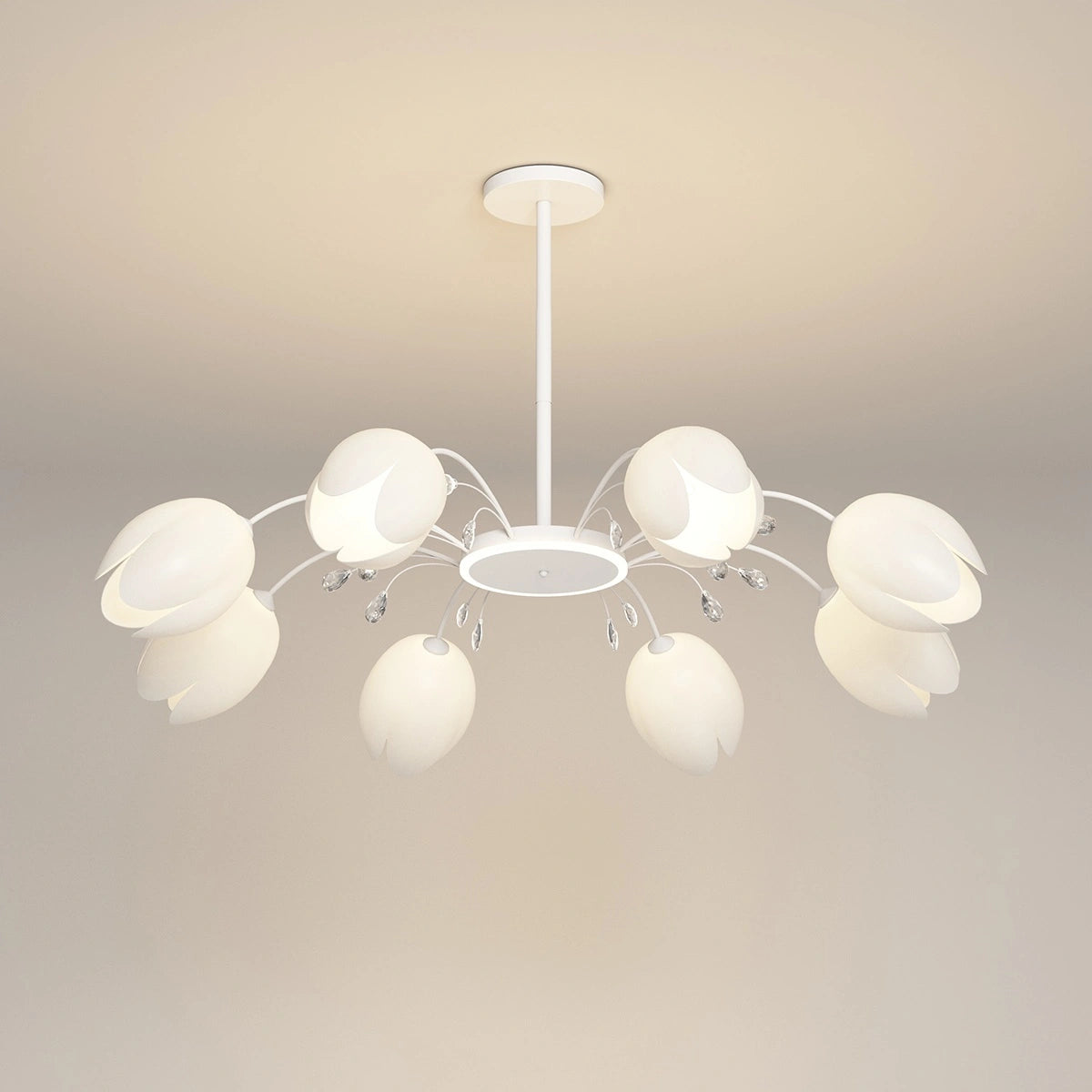 Antizer Nordic Simple Flower Chandelier White 8 heads