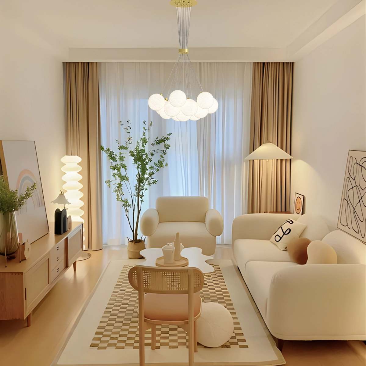 Antizer French Tulip Flower & Ball Chandelier