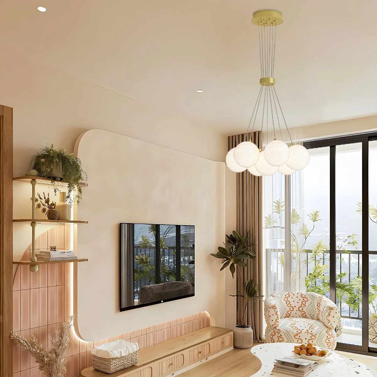 Antizer French Tulip Flower & Ball Chandelier