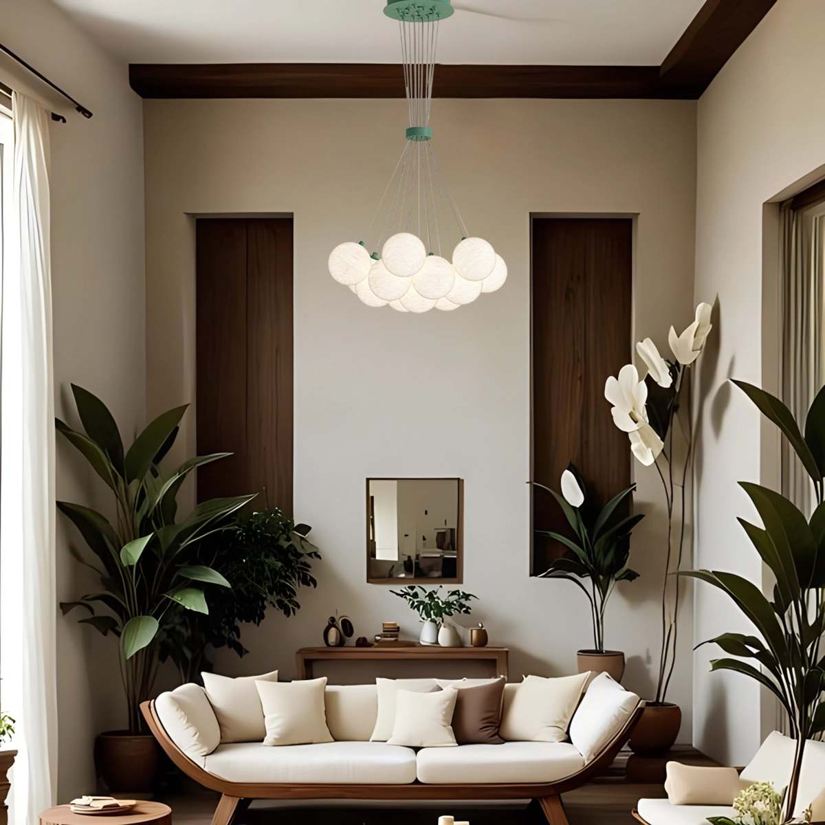 Antizer French Tulip Flower & Ball Chandelier