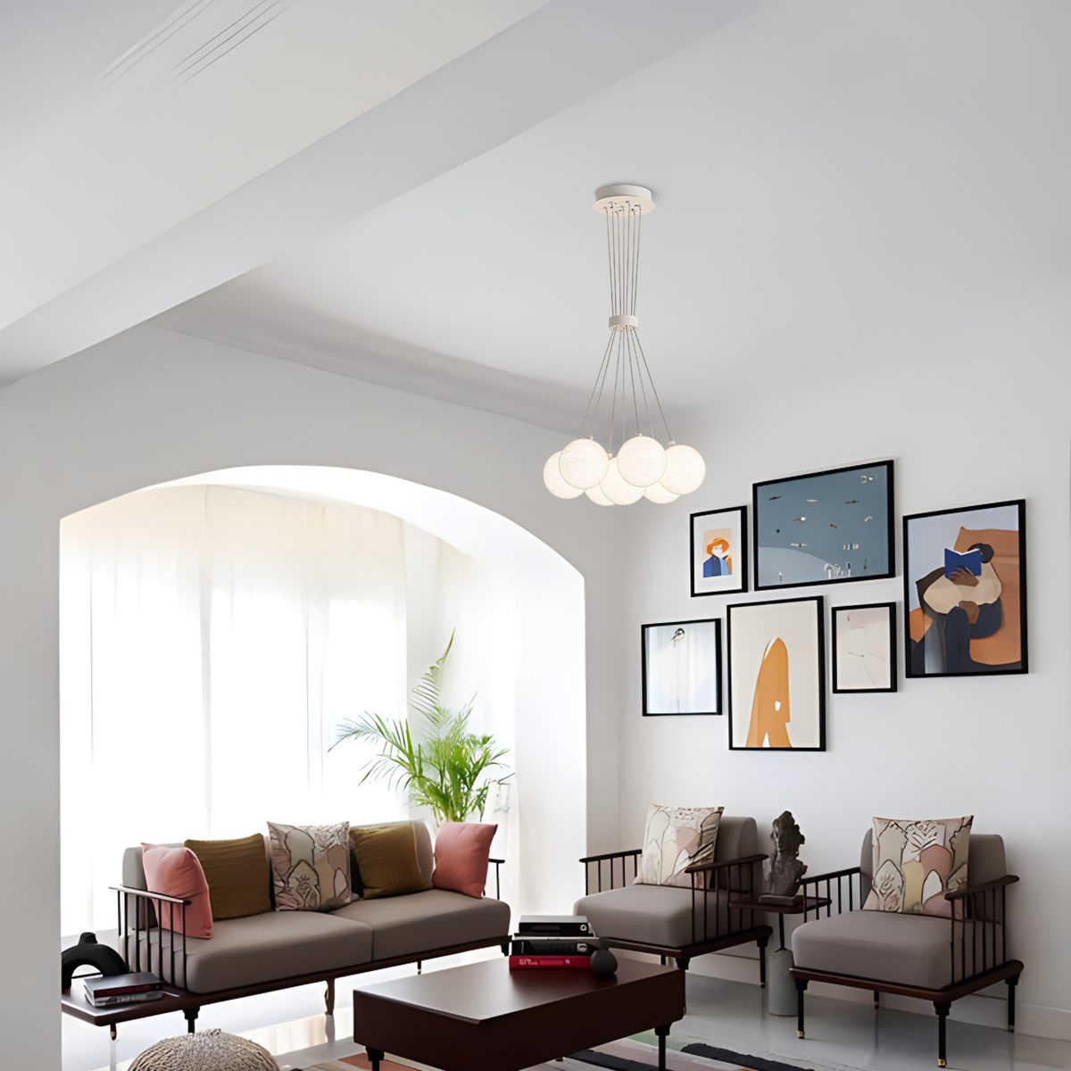 Antizer French Tulip Flower & Ball Chandelier