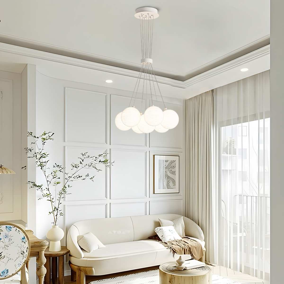 Antizer French Tulip Flower & Ball Chandelier