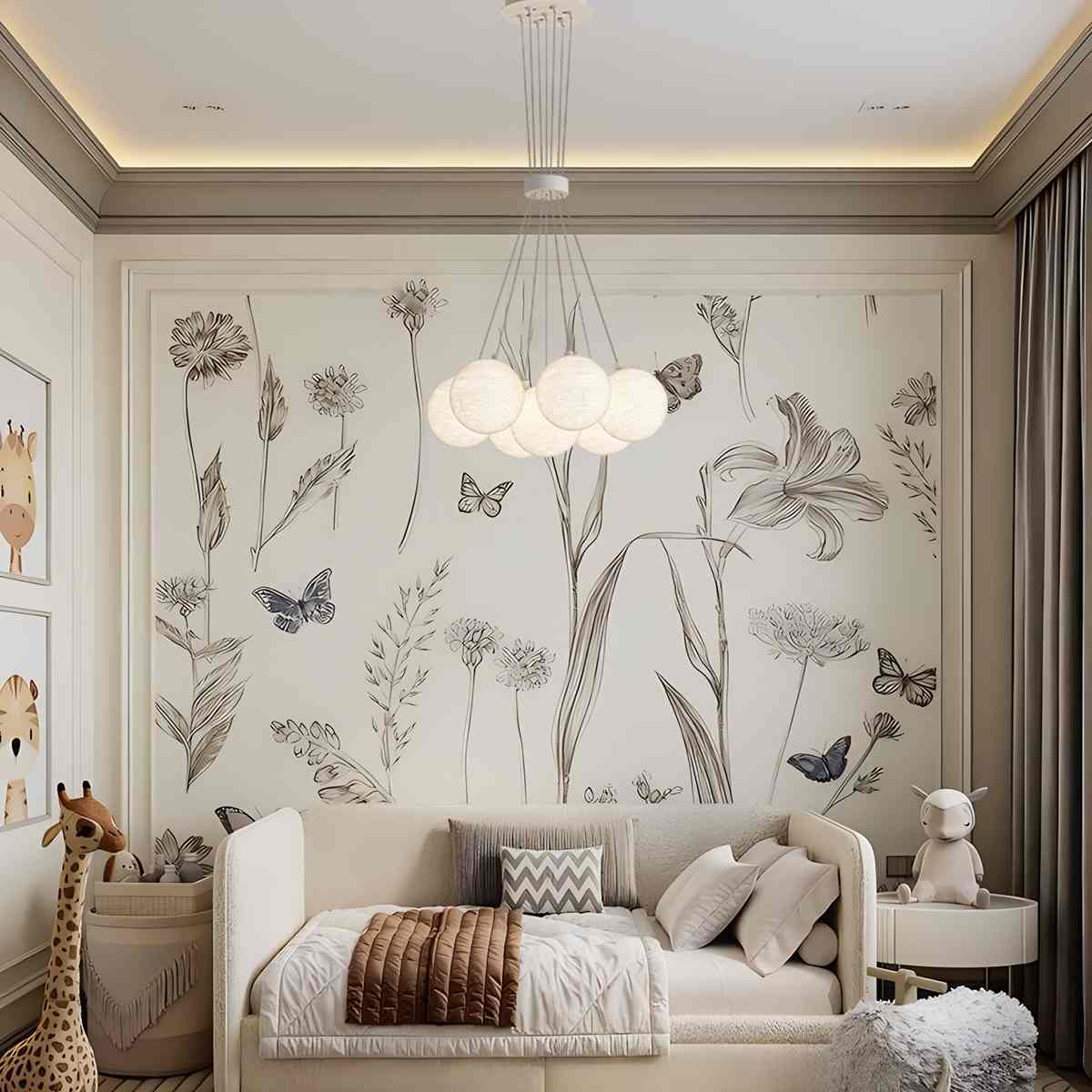 Antizer French Tulip Flower & Ball Chandelier