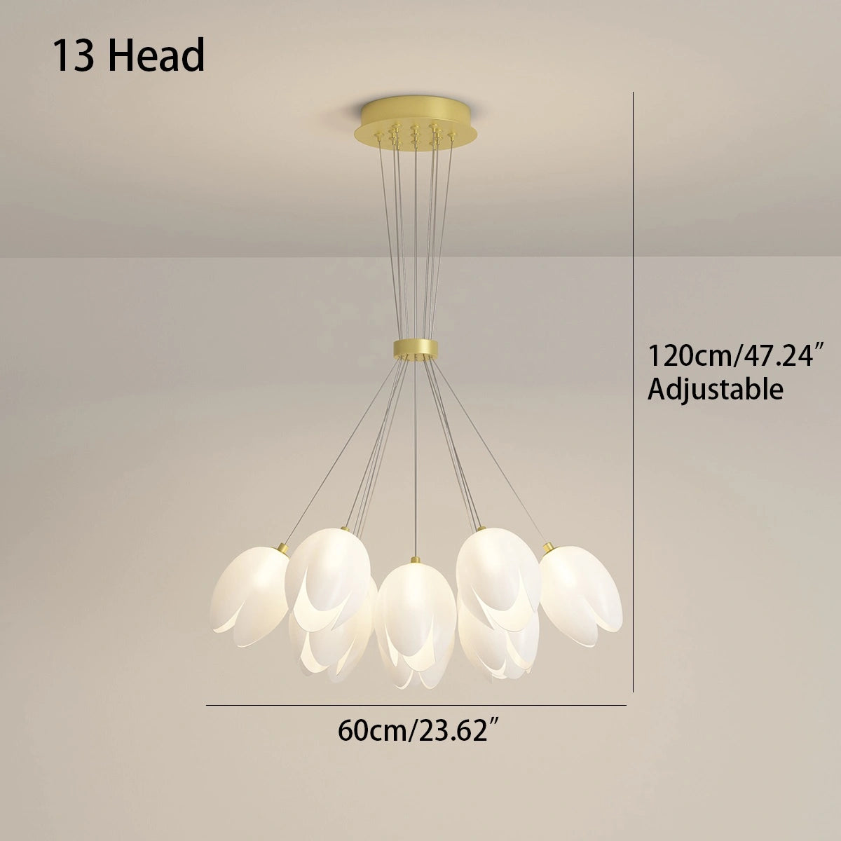 Antizer French Tulip Flower & Ball Chandelier