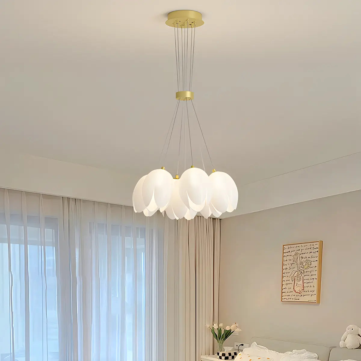 Antizer French Tulip Flower & Ball Chandelier