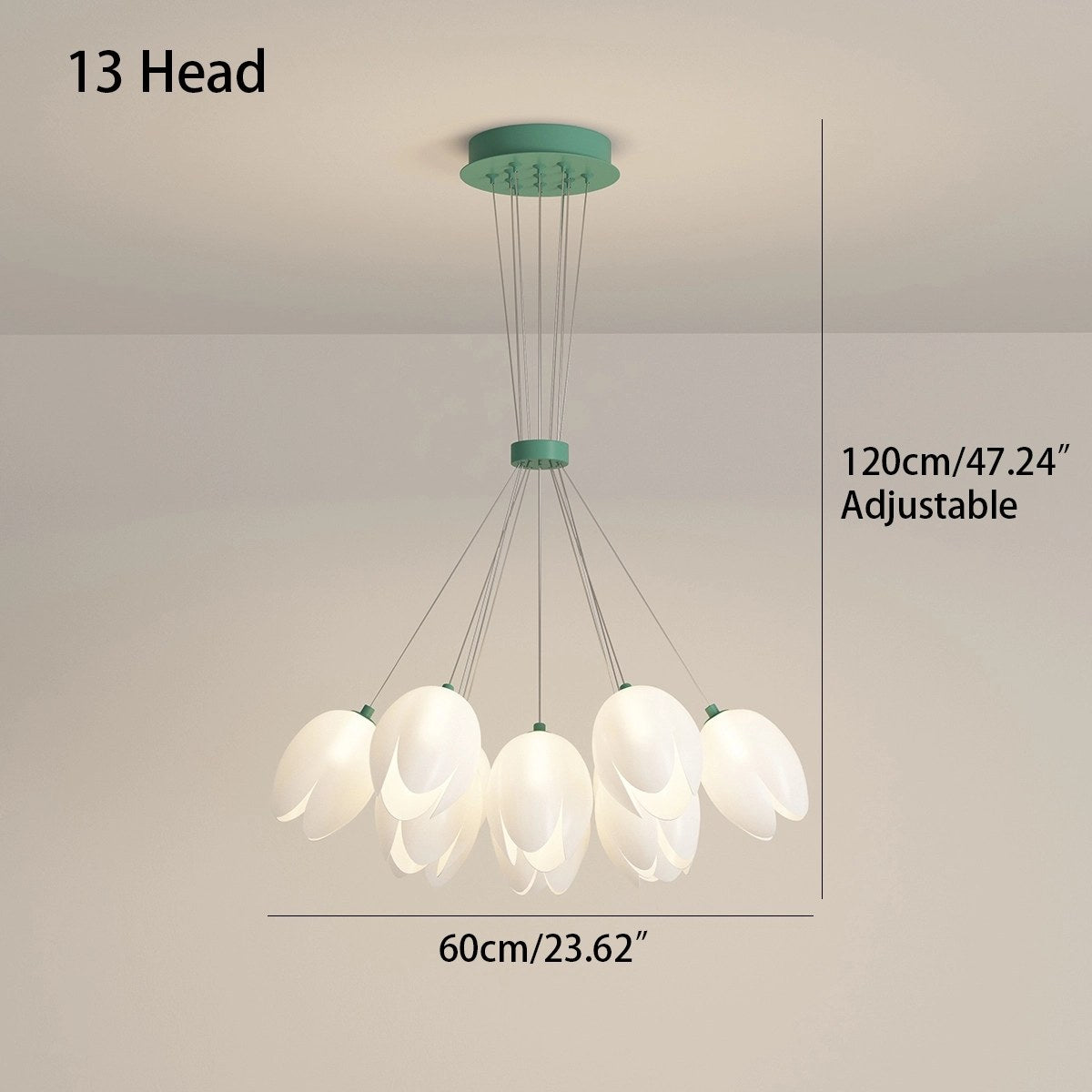 Antizer French Tulip Flower & Ball Chandelier