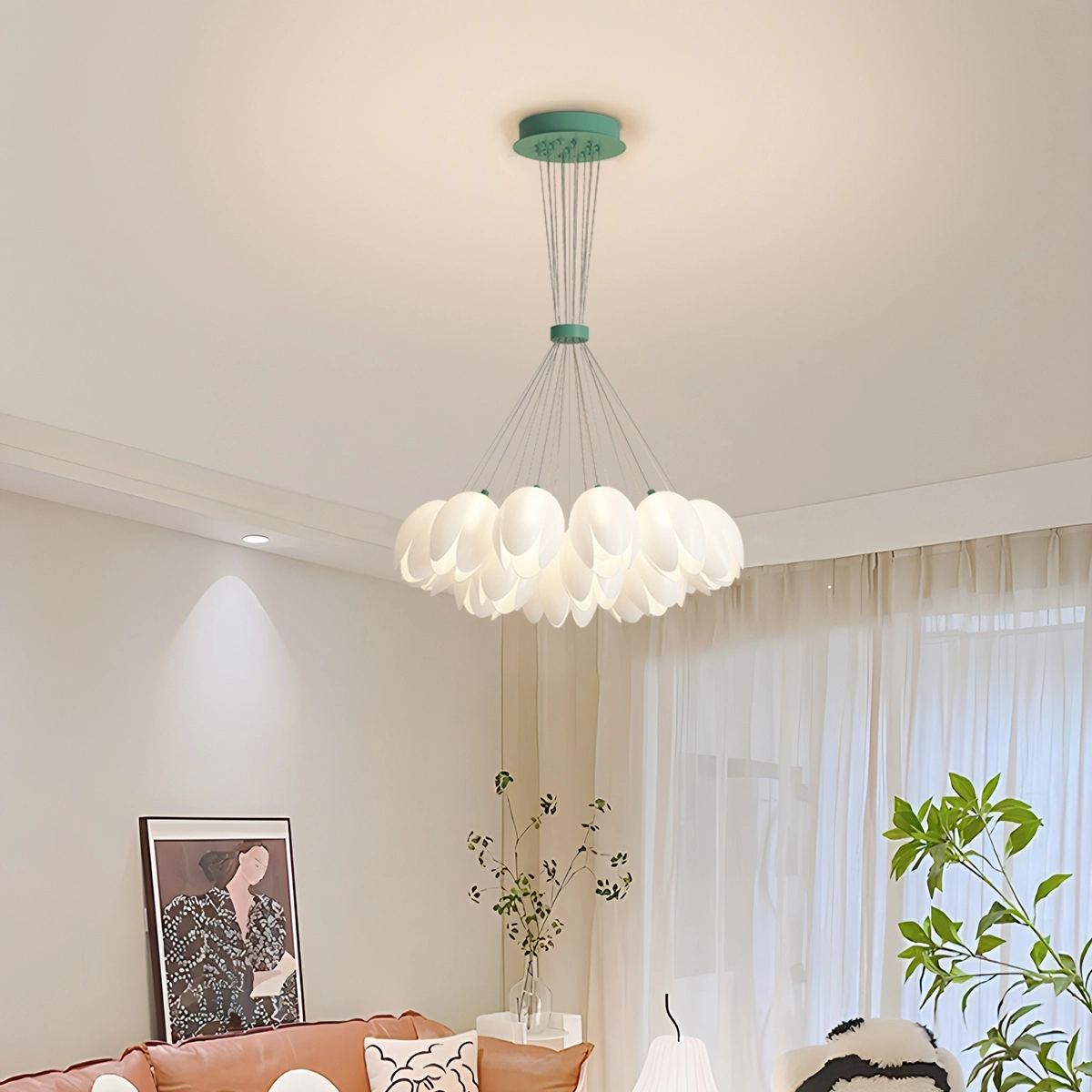 Antizer French Tulip Flower & Ball Chandelier