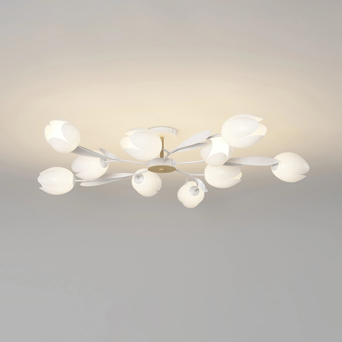 Antizer Magnolia Bud Living Room Chandelier White 10 heads