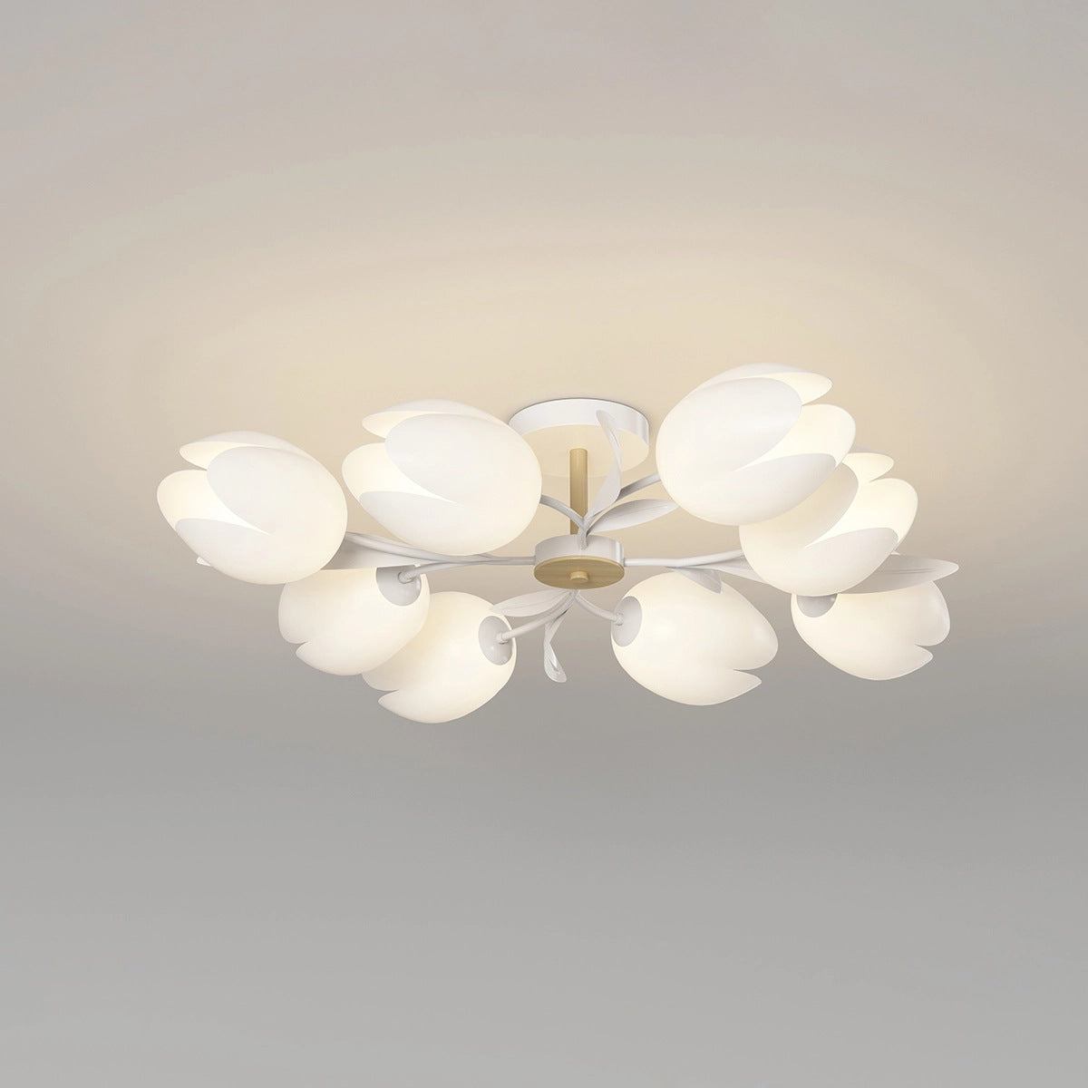 Antizer Magnolia Bud Living Room Chandelier White 8 heads