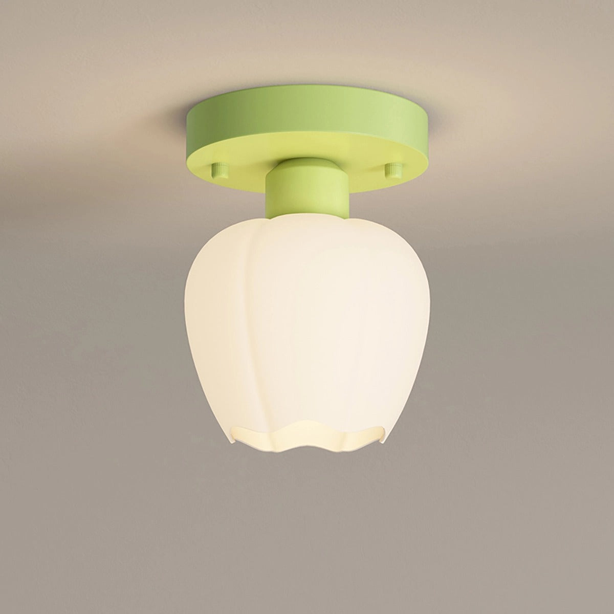 Antizer French Garden Glass Ceiling Lamp Green