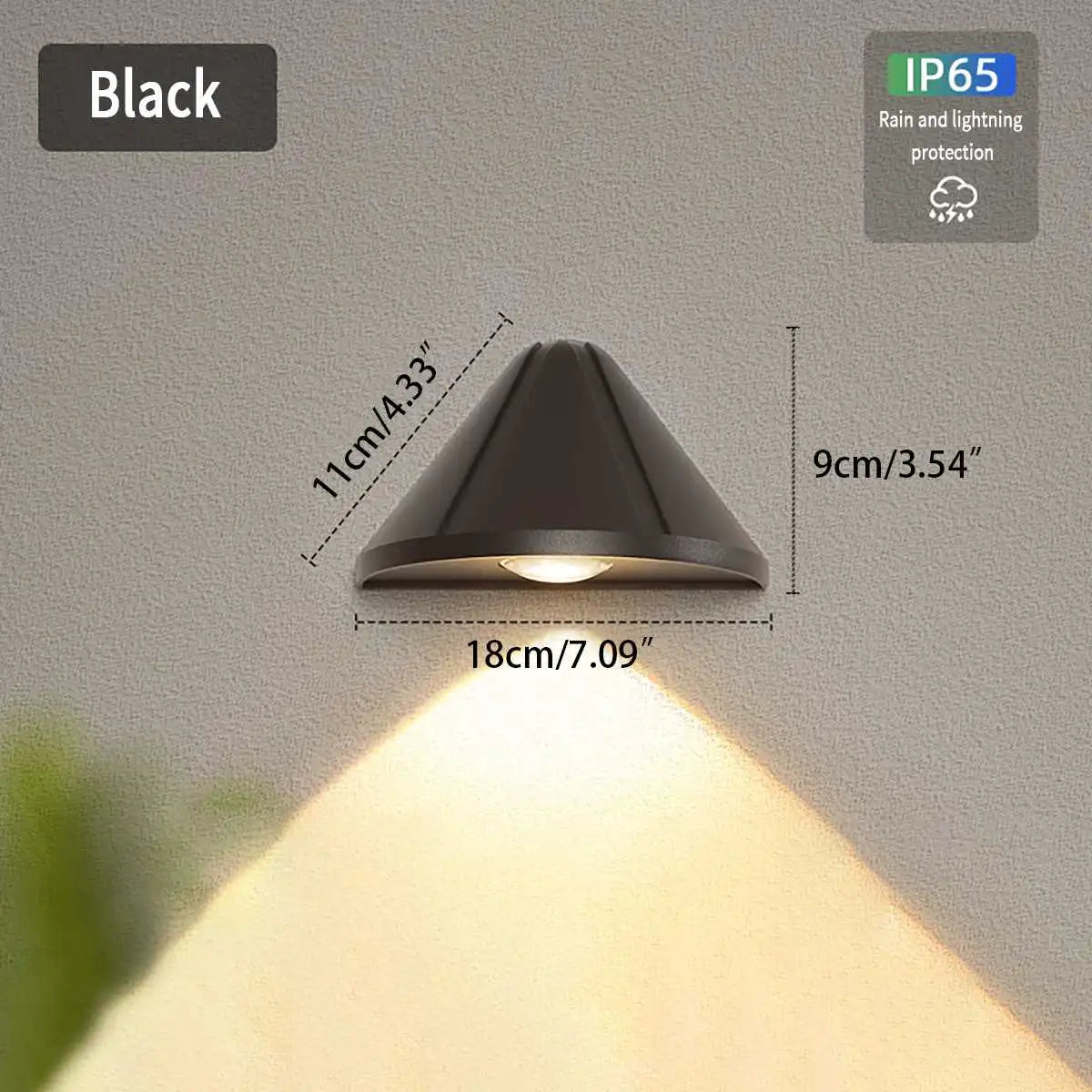Antizer Outdoor Waterproof Cone Wall Light