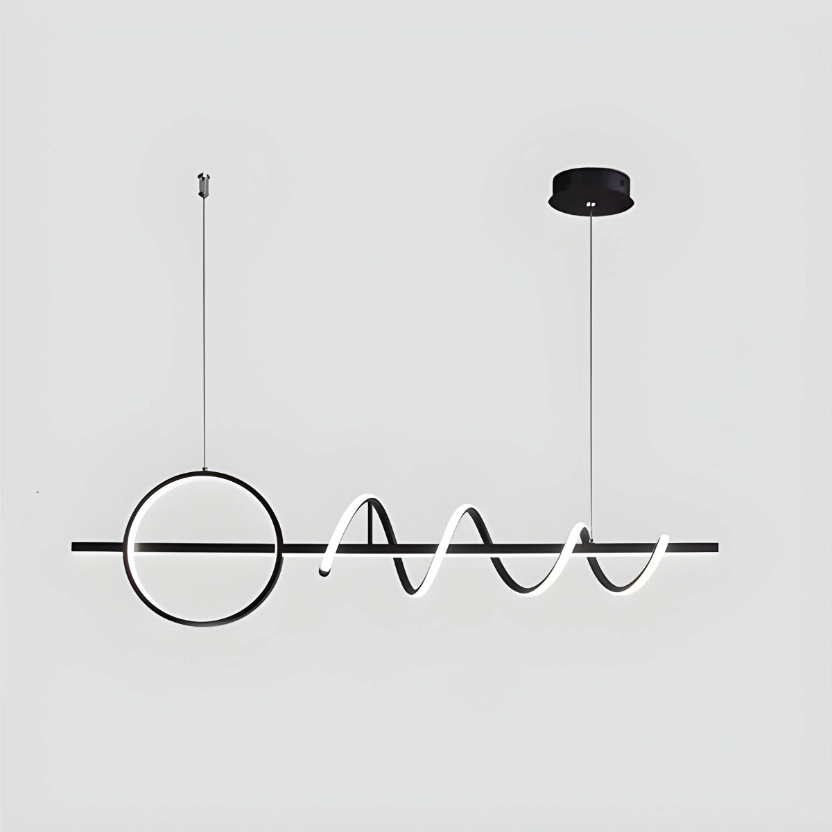 Antizer LED Minimalist Long Pendant Light for Kitchen Island Black