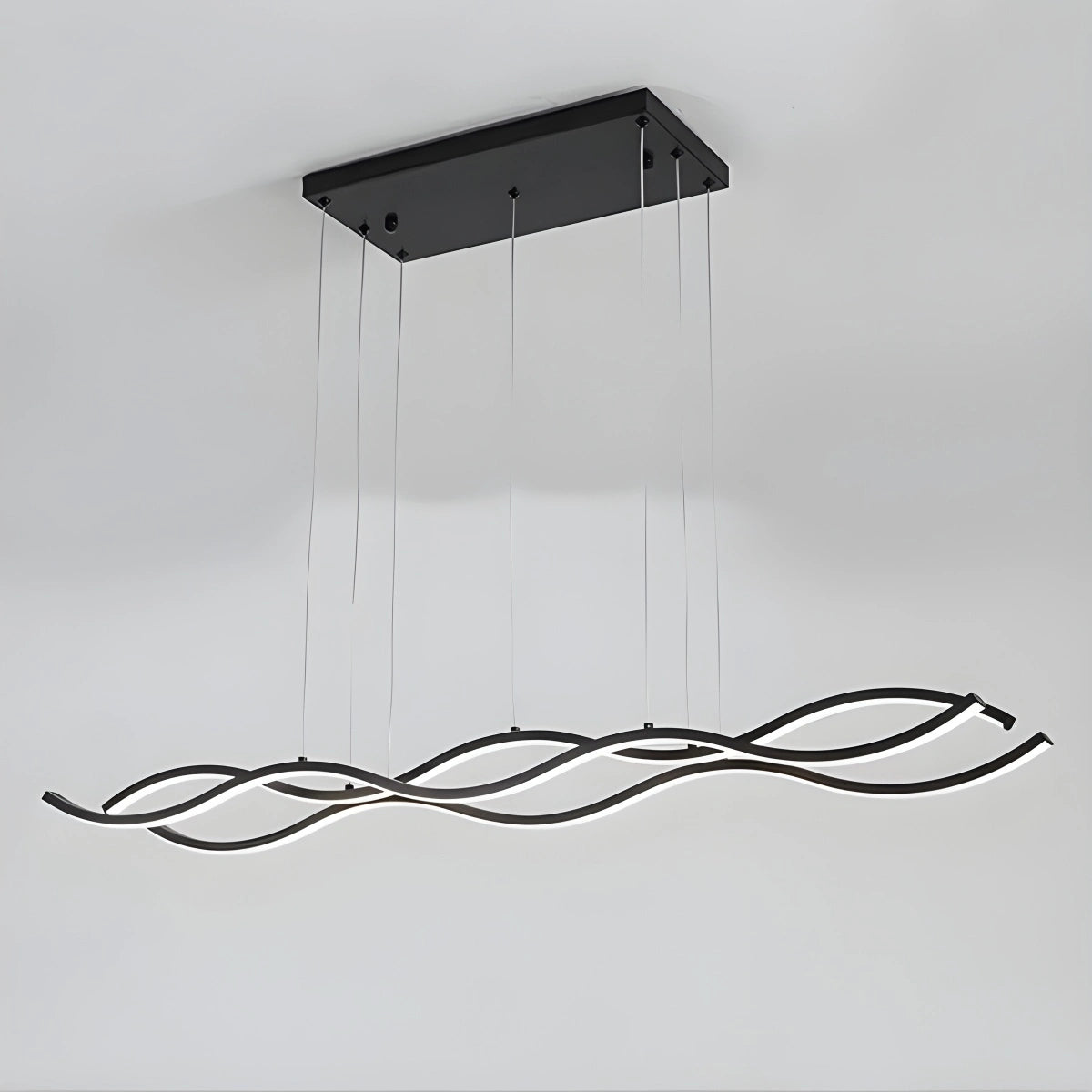 Antizer Nordic Minimalist Wave Long Pendant Light Black