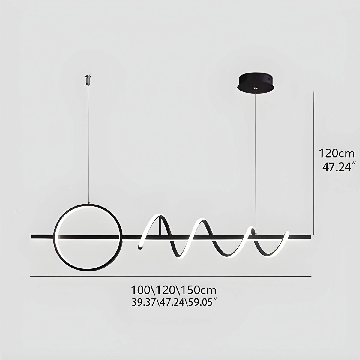 Antizer LED Minimalist Long Pendant Light for Kitchen Island
