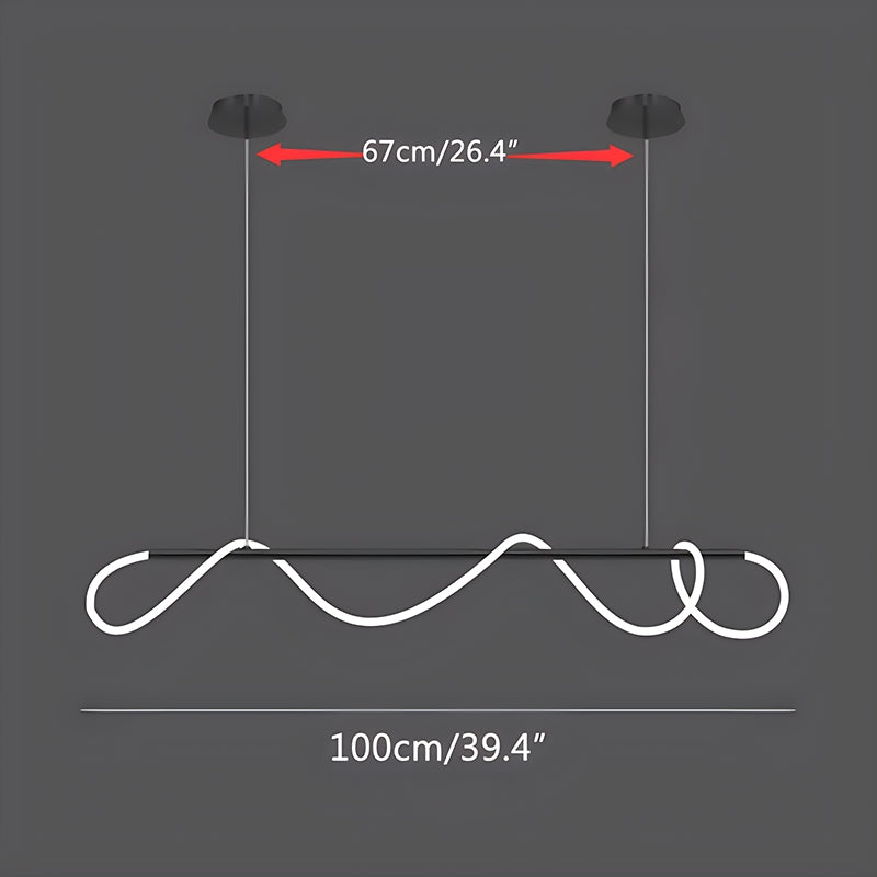 Antizer Modern Long Hose Led Pendant Light for Dining Room