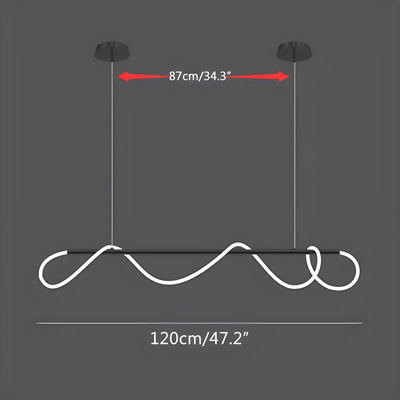 Antizer Modern Long Hose Led Pendant Light for Dining Room