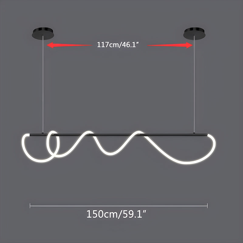 Antizer Modern Long Hose Led Pendant Light for Dining Room