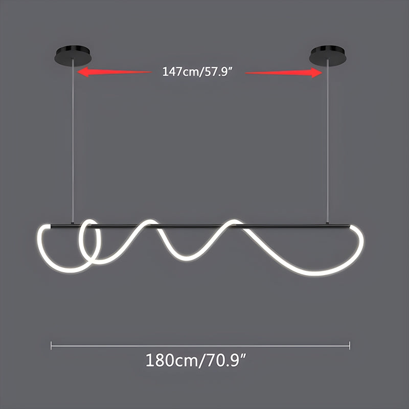 Antizer Modern Long Hose Led Pendant Light for Dining Room