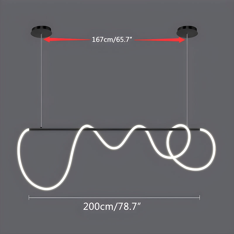 Antizer Modern Long Hose Led Pendant Light for Dining Room