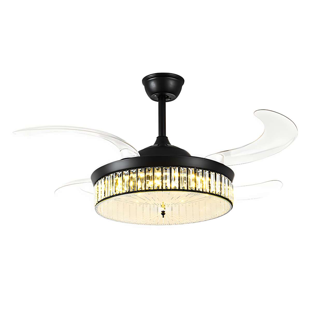 Antizer Remote Hugger Ceiling Fan Light Black D106cm / 41.73" Dimmable With Remote