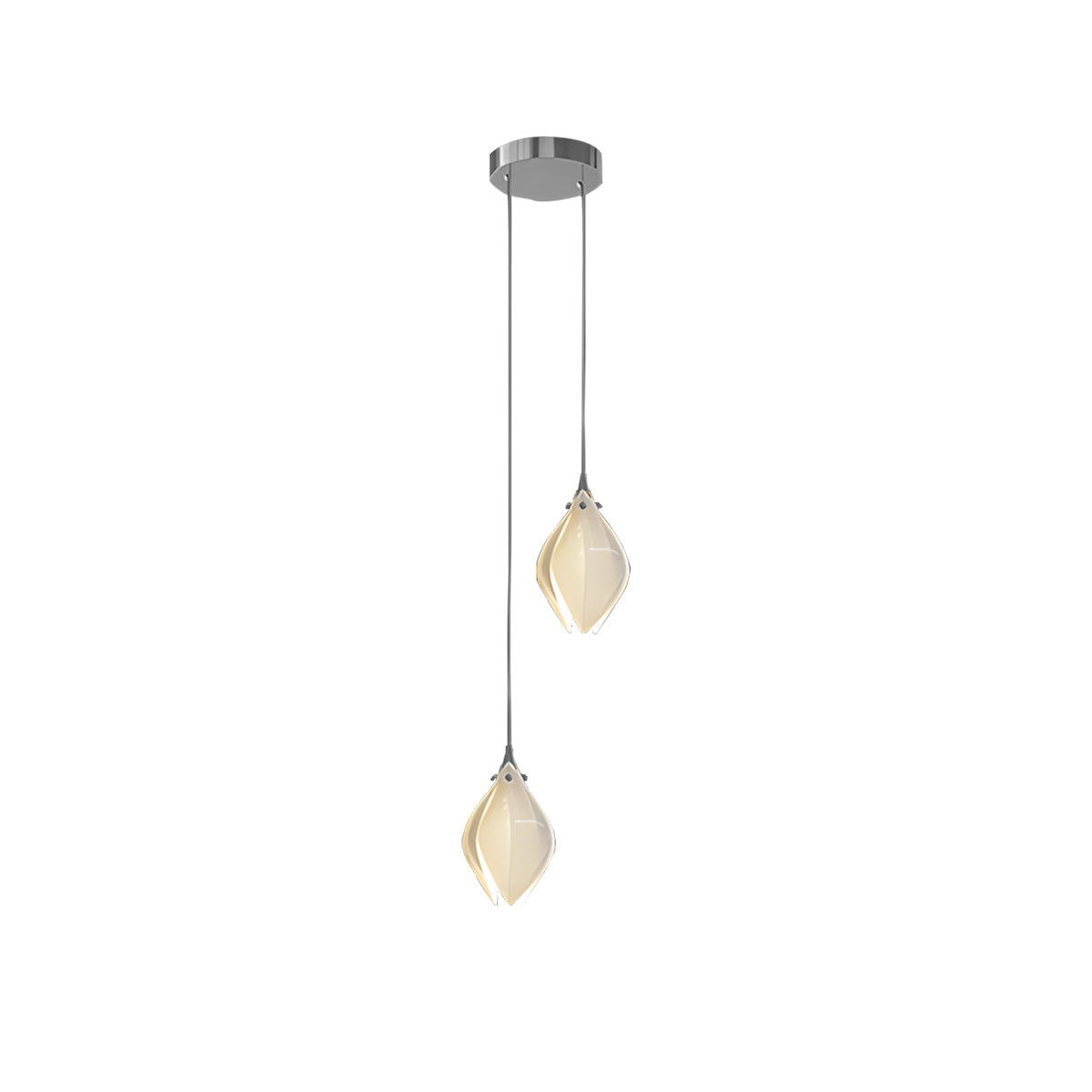 Antizer Ceramic Bud Pendant Light for Modern Interiors Chrome 2 Heads