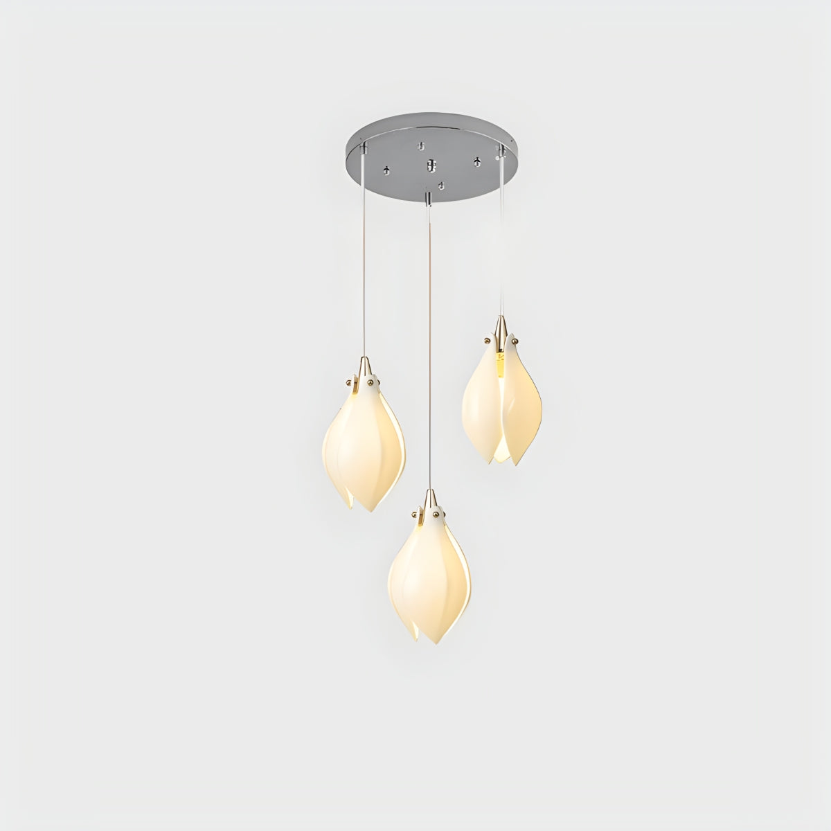 Antizer Ceramic Bud Pendant Light for Modern Interiors Chrome 3 Heads