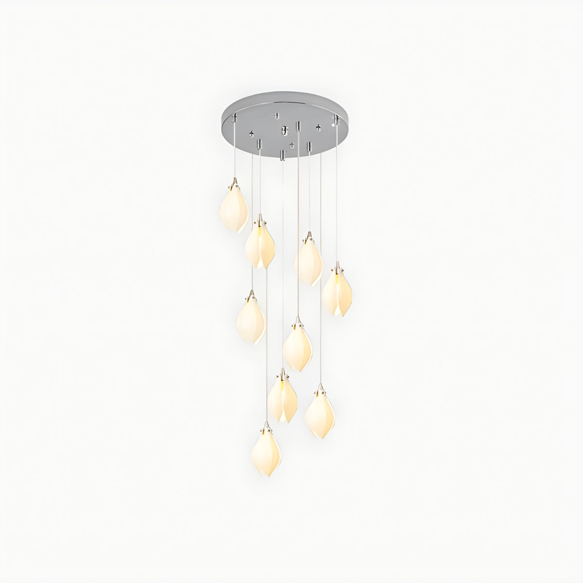 Antizer Ceramic Bud Pendant Light for Modern Interiors Chrome 9 Heads