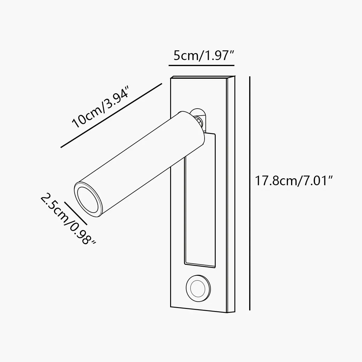 modern recessed wall light size