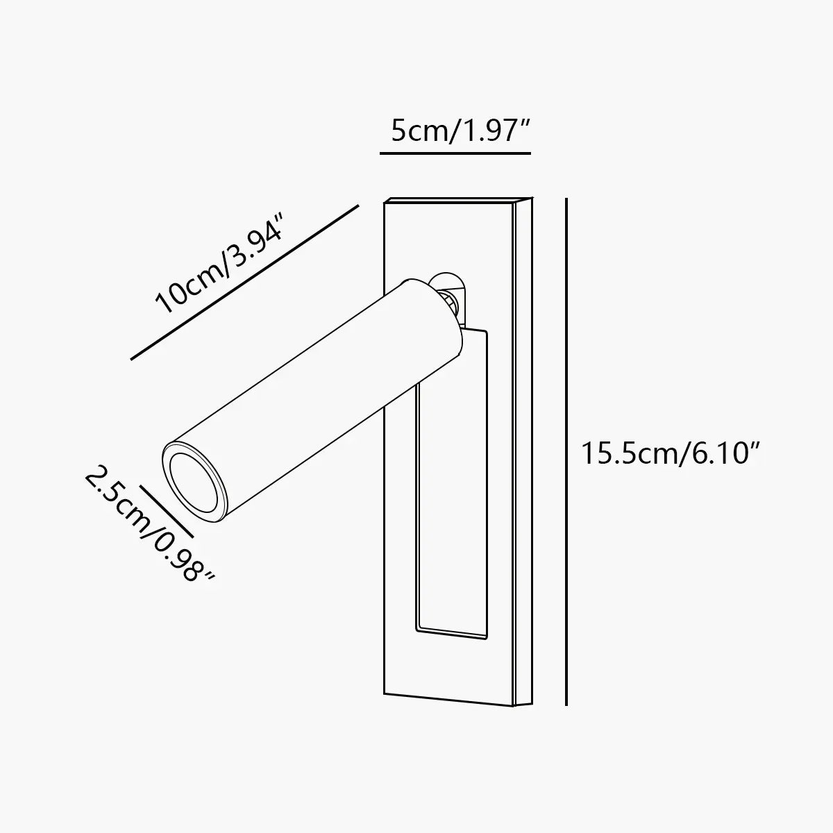 modern recessed wall light size