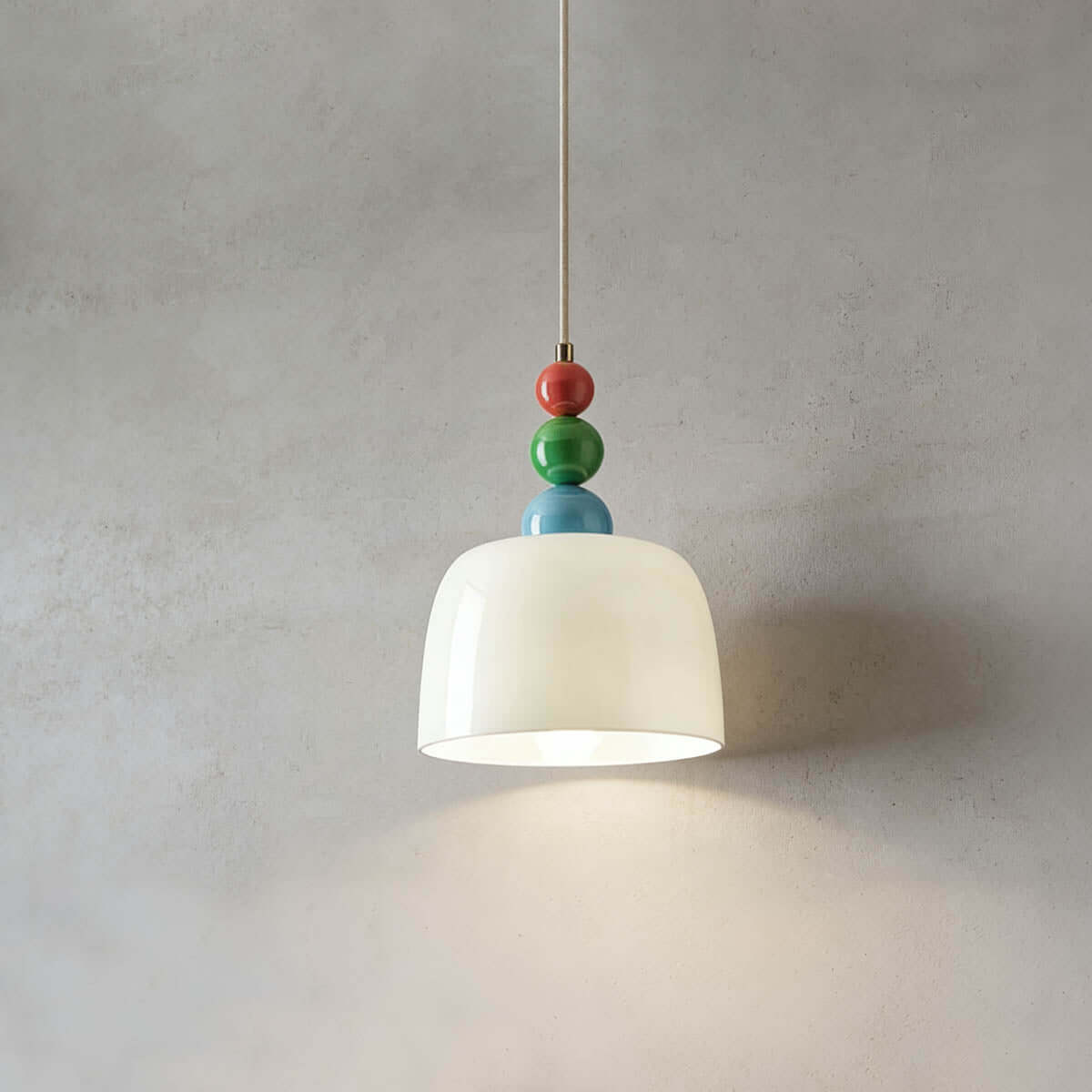 Antizer Modern Colorful Beaded Cream Glass Pendant Light