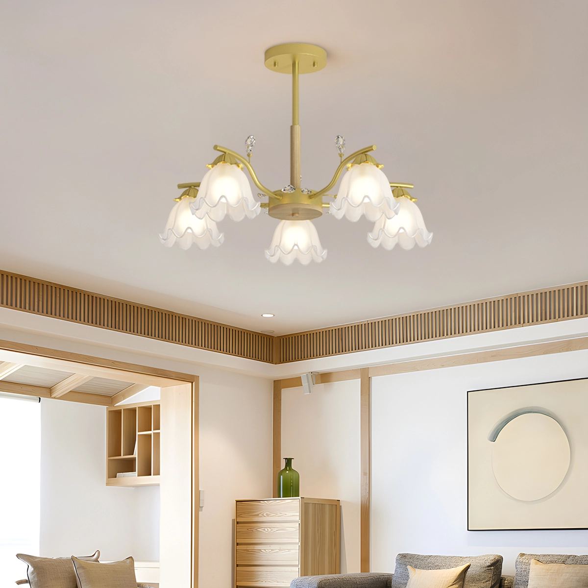Antizer Creative Lily of the Valley Flower Chandelier