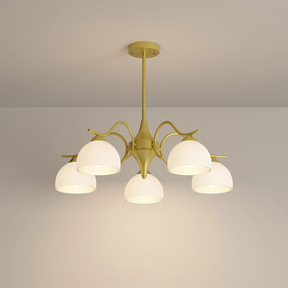 Antizer French Pastoral Living Room Chandelier Gold 5 Heads