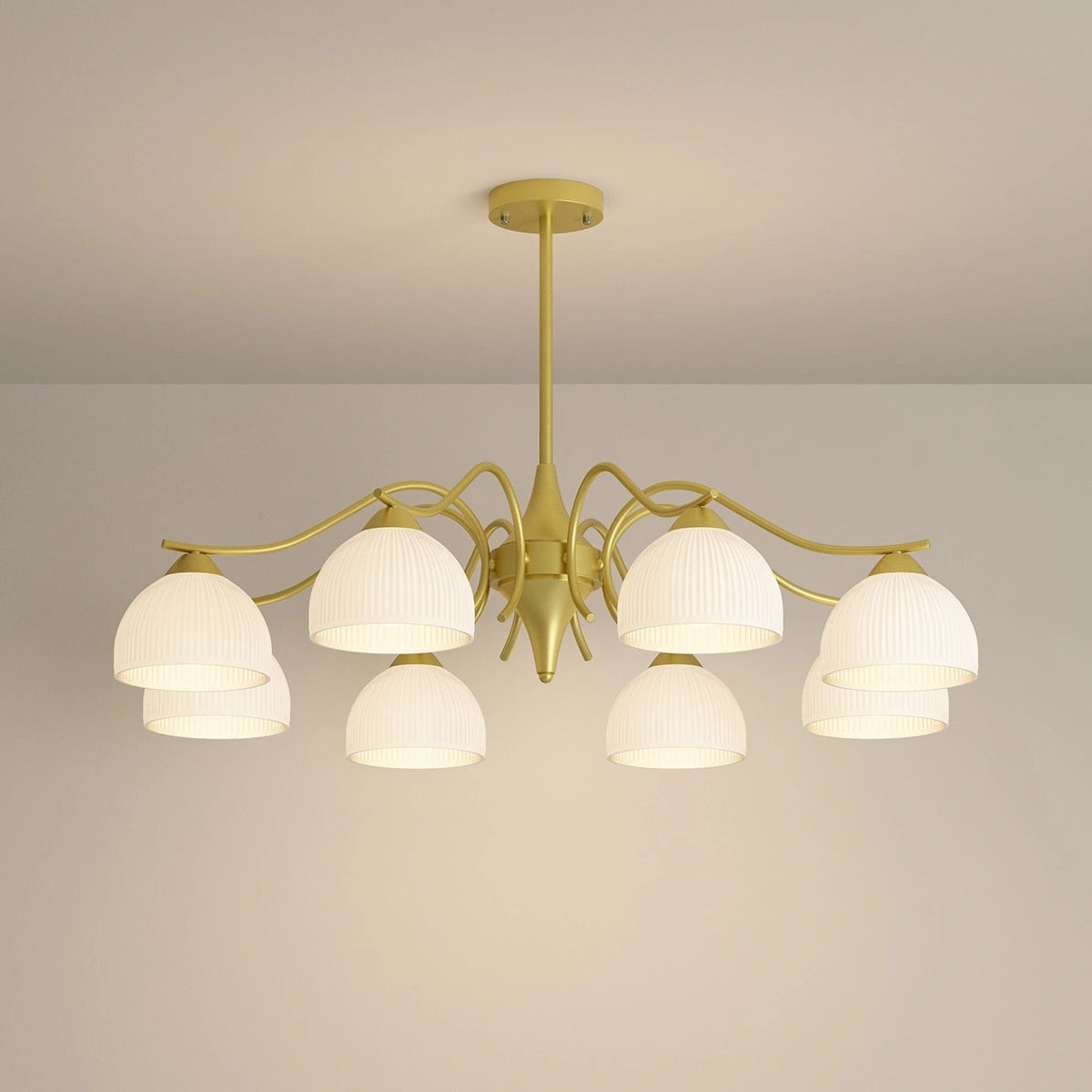 Antizer French Pastoral Living Room Chandelier Gold 8 Heads